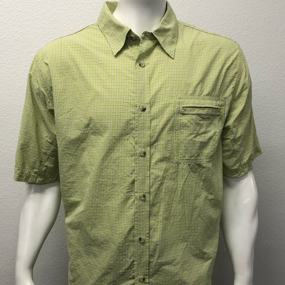 Columbia Titanium Green Vented Shirt Zip Pocket XL